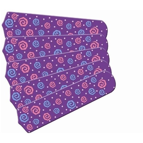 Ceiling Fan Designers 52SET-IMA-KPPP Kids Purple Party Pops 52 In. Ceiling Fan Blades Only, Ceiling Fan Designers, Mfr#: 52SET-IMA-KPPP